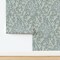Blue Botanical Bird Traditional Pastel Vines White Floral Arts And Crafts Historical Timeless Custom Removable Wallpaper by Spoonflower Peel & Stick Wallpaper 2FT Wide